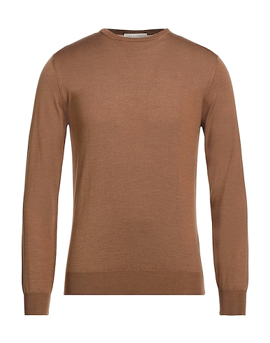 FILIPPO DE LAURENTIIS Sweater Camel 70% Super 140s Wool, 20% Silk, 10% Cashmere
