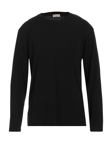 CASHMERE COMPANY Basic T-shirt Black 70% Cotton, 27% Viscose, 3% Elastane