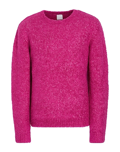 8 by YOOX Pullover BRUSHED KNIT CREWNECK Fuchsia 28% Wolle, 27% Alpakawolle, 24% Recyceltes Polyamid, 20% Recyceltes Polyester, 1% Elastan