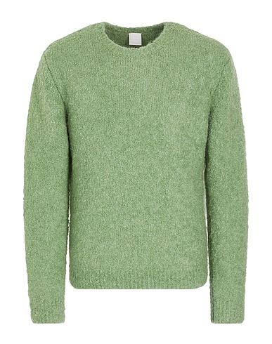 8 by YOOX Pullover BRUSHED KNIT CREWNECK Salbeigrün 28% Wolle, 27% Alpakawolle, 24% Recyceltes Polyamid, 20% Recyceltes Polyester, 1% Elastan