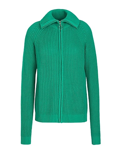 8 by YOOX Strickjacke Grün 100% Organische Baumwolle