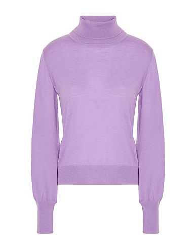 8 by YOOX Rollkragenpullover WOOL BALLOON SLEEVE ROLL-NECK SWEATER Malve 100% Wolle