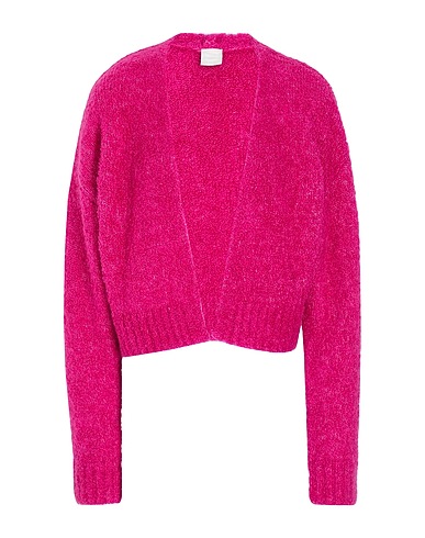 8 by YOOX Cardigan OVERSIZED FIT CROPPED CARDIGAN Fuchsia 28% Merino Wool, 27% Alpaca wool, 24% Recycled polyamide, 20% Recycled polyester, 1% Elastane