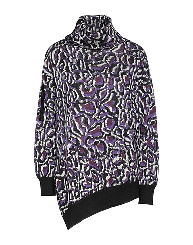 PATRIZIA PEPE Polo neck Dark purple 51% Viscose, 45% Polyamide, 4% Polyester