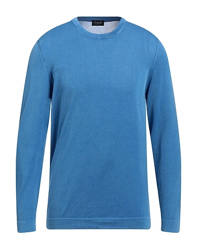 DRUMOHR Pullover Azurblau 100% Baumwolle