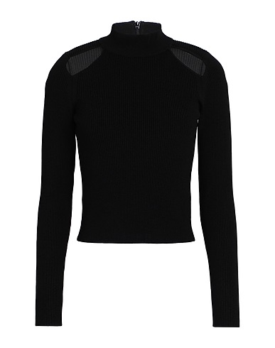 MICHAEL MICHAEL KORS Polo neck Black 74% Recycled viscose, 16% Polyester, 9% Nylon, 1% Elastane