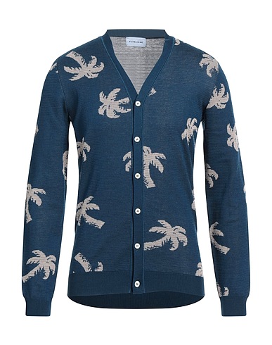 SCAGLIONE Cardigan Blu notte 96% Cotone, 4% Poliammide