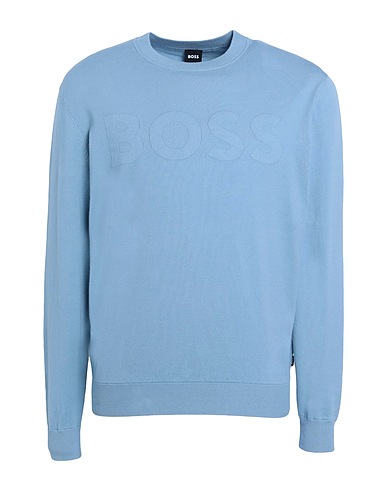 BOSS Jumper Pastel blue 59% Cotton, 28% Polyester, 13% Polyamide