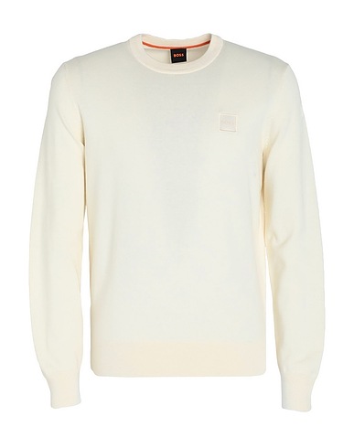 BOSS Jumper Ivory 95% Cotton, 5% Cashmere