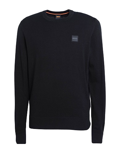 BOSS Jumper Black 95% Cotton, 5% Cashmere