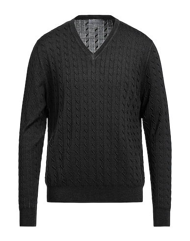 CANALI Jumper Charcoal 70% Wool, 30% Silk