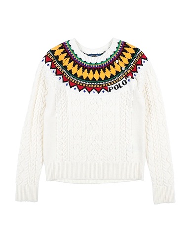 POLO RALPH LAUREN Sweater Fair Isle Aran-Knit Sweater
 Ivory 45% Recycled nylon, 30% Cotton, 25% Wool