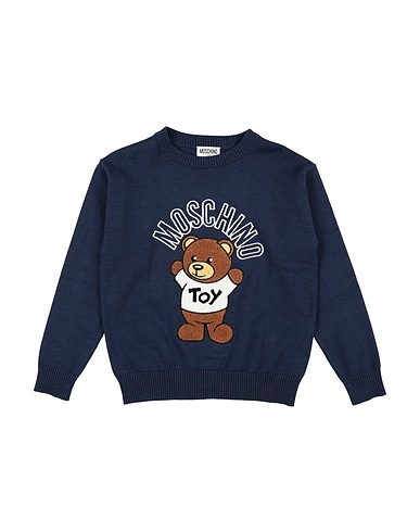 MOSCHINO TEEN Pullover Blu navy 80% Cotone, 20% Lana, Poliestere