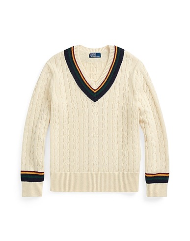 POLO RALPH LAUREN Pullover THE ICONIC CRICKET SWEATER
 Elfenbein 96% Wolle, 4% Kaschmir