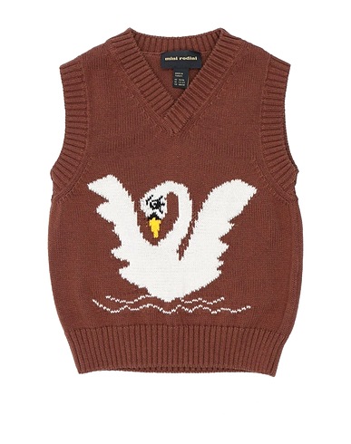 MINI RODINI Maglia Gilet Marrone 100% Cotone organico