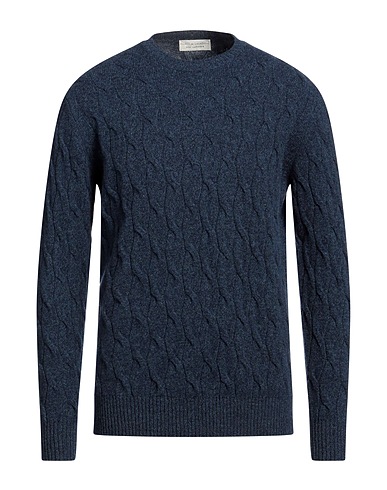 FILIPPO DE LAURENTIIS Pullover Blu navy 90% Super 120s Lana, 10% Cachemire
