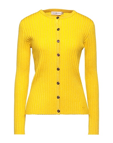 TORY BURCH Cardigan Giallo 81% Lana Merino, 8% Poliestere, 6% Nylon, 4% Altre Fibre, 1% Elastan