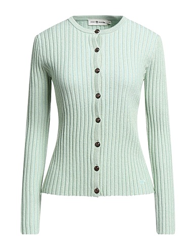 TORY BURCH Cardigan Verde chiaro 81% Lana Merino, 8% Poliestere, 6% Nylon, 4% Altre Fibre, 1% Elastan
