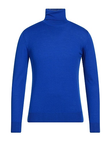 SPADALONGA Polo neck Bright blue 50% Merino Wool, 50% Acrylic