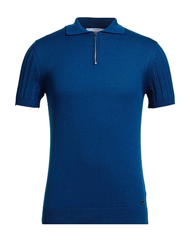 TAKESHY KUROSAWA Maglia con zip Blu 50% Cotone, 50% Acrilico