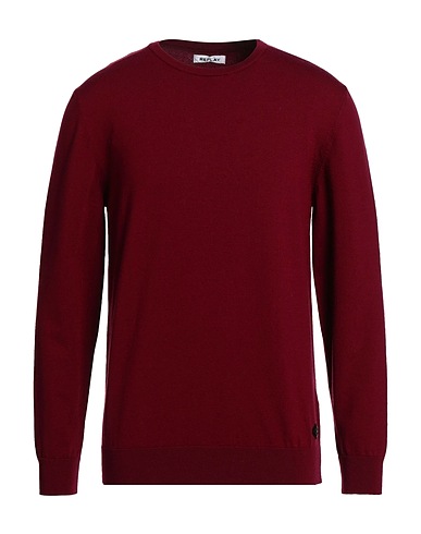 REPLAY Jumper Burgundy 85% Virgin Wool, 14% Polyester, 1% Elastane