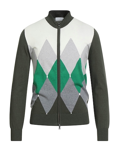 BALLANTYNE Cárdigan Verde militar 85% Algodón, 15% Cachemir