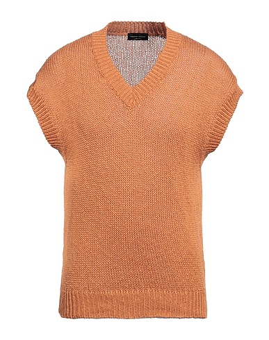 ROBERTO COLLINA Jumper Brick red 77% Cotton, 23% Linen