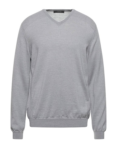 VNECK Jumper Grey 100% Merino Wool