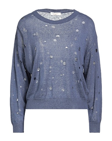 ZANONE Sweater BY SLOWEAR Slate blue 64% Linen, 36% Cotton