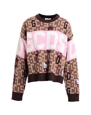 GCDS Sweater Khaki 70% Wool, 20% Cotton, 10% Acrylic