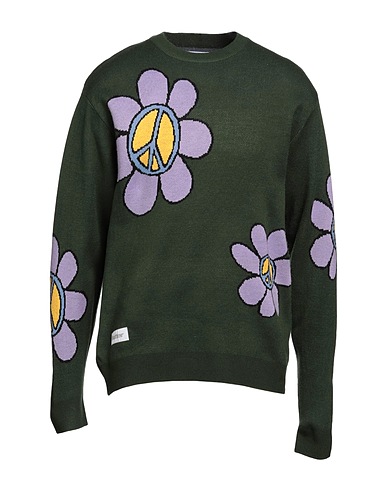 BUTTER GOODS Jumper FLOWERS KNIT SWEATER
 Dark green 100% Acrylic