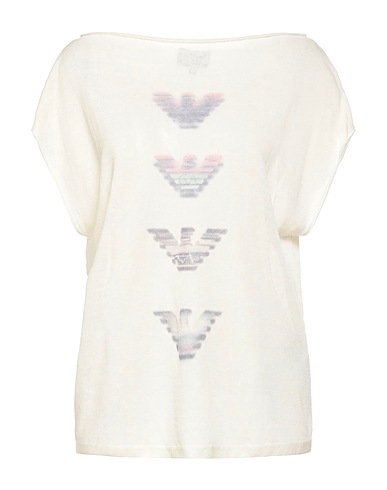 EMPORIO ARMANI Jumper Ivory 85% Linen, 15% Polyamide