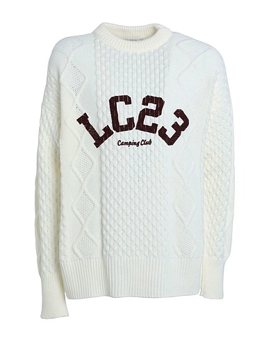 LC23 Jumper PRINTED IRISH SWEATER
 Ivory 70% Acrylic, 25% Wool, 5% Alpaca wool