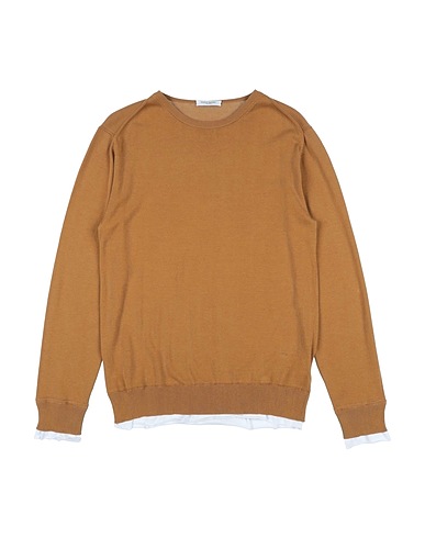 PAOLO PECORA Jumper Camel 100% Cotton