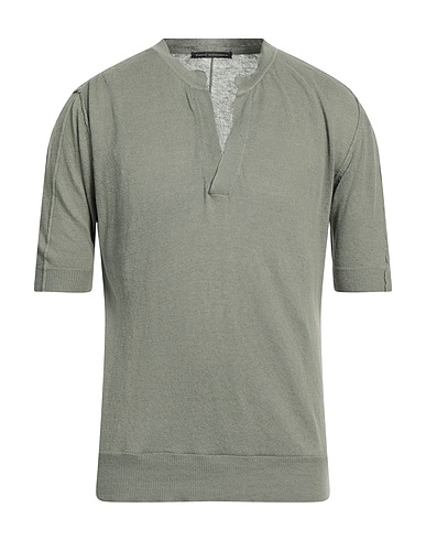 DANIELE ALESSANDRINI Jumper Military green 57% Linen, 43% Cotton