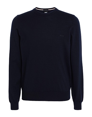 BOSS Sweater Midnight blue 100% Virgin Wool