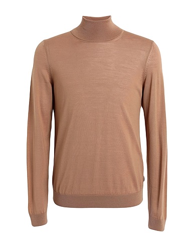 BOSS Polo neck Camel 100% Virgin Wool