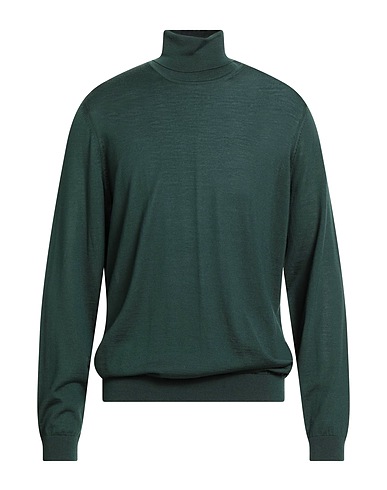 BOSS Rollkragenpullover Dunkelgrün 100% Schurwolle