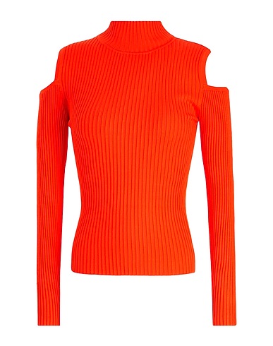 8 by YOOX Polo neck Orange 82% Viscose, 16% Recycled polyamide, 2% Elastane