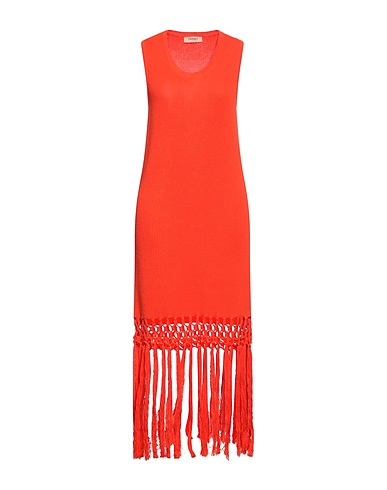 TWINSET Midi dress Orange 100% Cotton