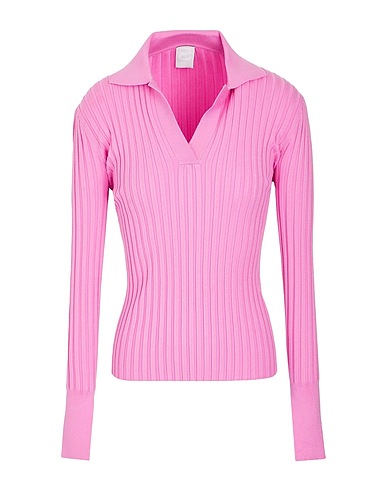 8 by YOOX プルオーバー LONG SLEEVE POLO KNIT TOP
 モーブ レーヨン 63% / 再生ポリアミド 34% / ポリウレタン 3%