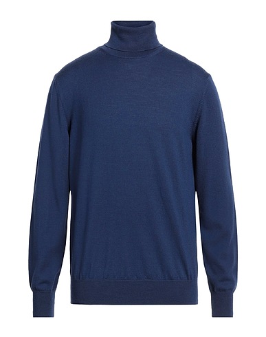 VNECK Rollkragenpullover Blau 100% Merinowolle