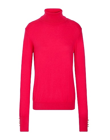 8 by YOOX Rollkragenpullover KNIT METAL BUTTONS DETAIL ROLL-NECK
 Fuchsia 70% Organische Baumwolle, 20% Recyceltes Polyamid, 10% Seide