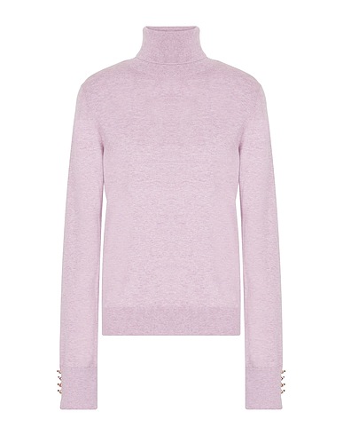8 by YOOX Turtleneck KNIT METAL BUTTONS DETAIL ROLL-NECK
 Lilac 70% Organic cotton, 20% Recycled polyamide, 10% Silk