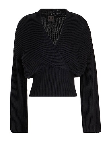 8 by YOOX Свитер ORGANIC COTTON CROSS DETAIL TOP
 Чёрный 100% Органический хлопок