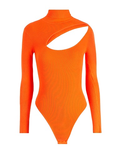 8 by YOOX Turtleneck VISCOSE BLEND CUT OUT BODY
 Orange 83% Viscose, 15% Recycled polyamide, 2% Elastane