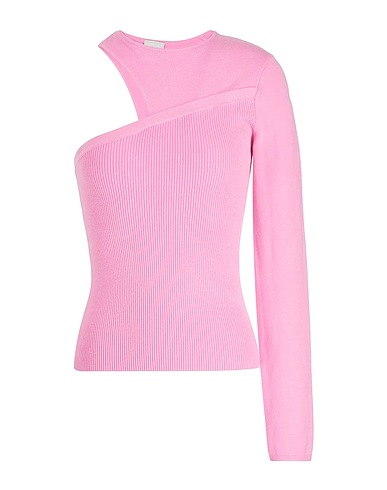 8 by YOOX Pullover KNIT CUT-OUT ONE-SHOULDER TOP
 Rosa 83% Viskose, 15% Recyceltes Polyamid, 2% Elastan