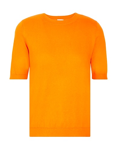8 by YOOX Sweater ORGANIC COTTON-SILK BLEND KNIT S/SLEEVE CREWNECK TOP
 Orange 70% Organic cotton, 20% Recycled polyamide, 10% Silk