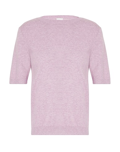 8 by YOOX Sweater ORGANIC COTTON-SILK BLEND KNIT S/SLEEVE CREWNECK TOP
 Lilac 70% Organic cotton, 20% Recycled polyamide, 10% Silk