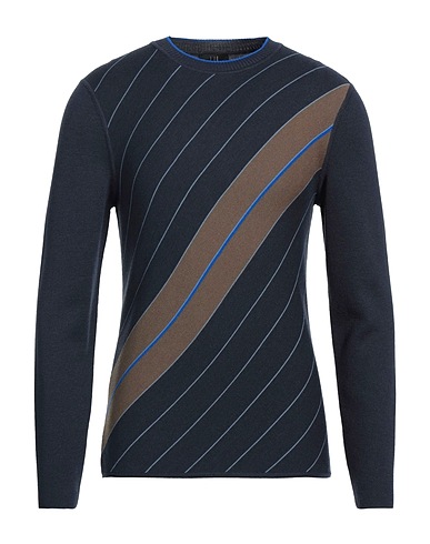 DUNHILL Pullover Blu notte 70% Lana Merino, 30% Seta di gelso